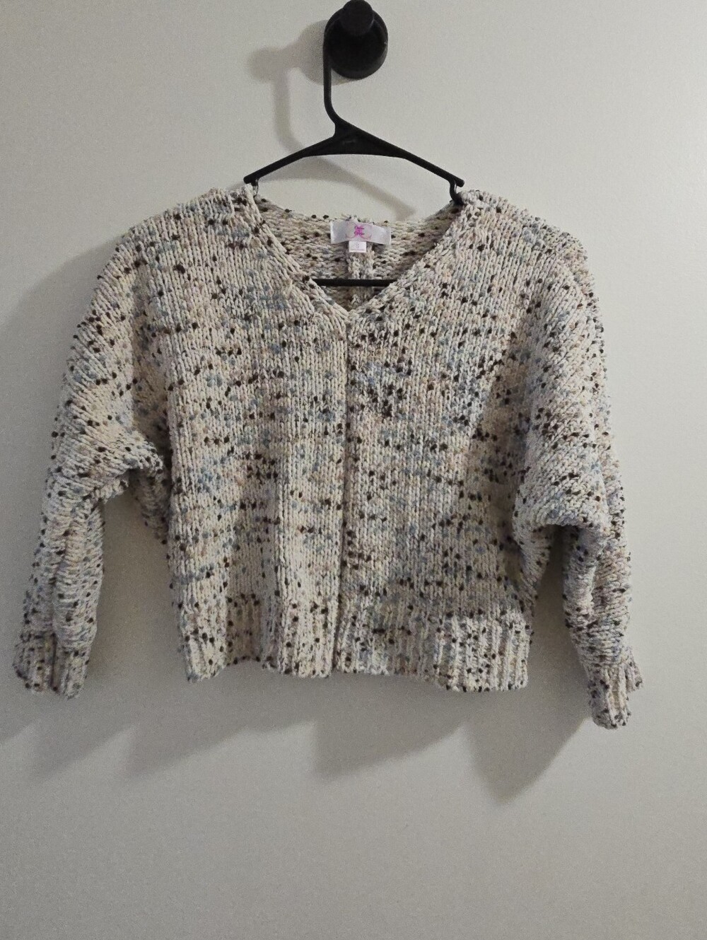 Chloe + Girls Speckled Chenille Hooded Sweater Size Small